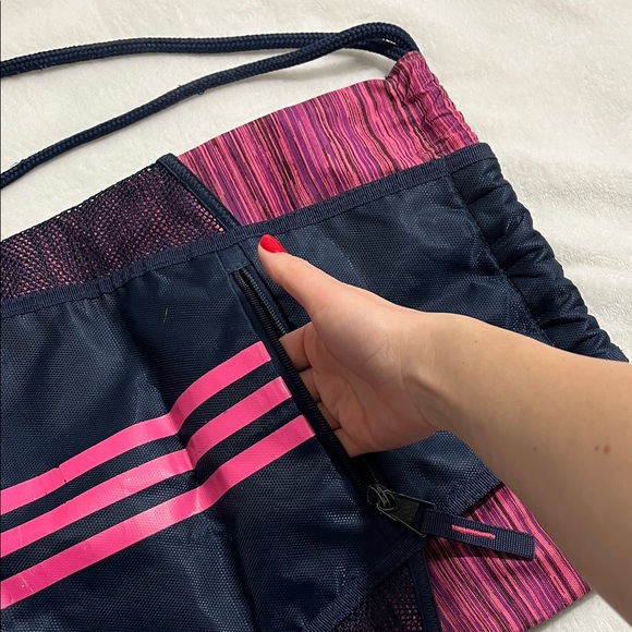 Adidas Navy and Pink Drawstring Backpack - Picture 5 of 7